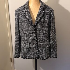 Jones New York Women's Tweed Blazer - Black and White